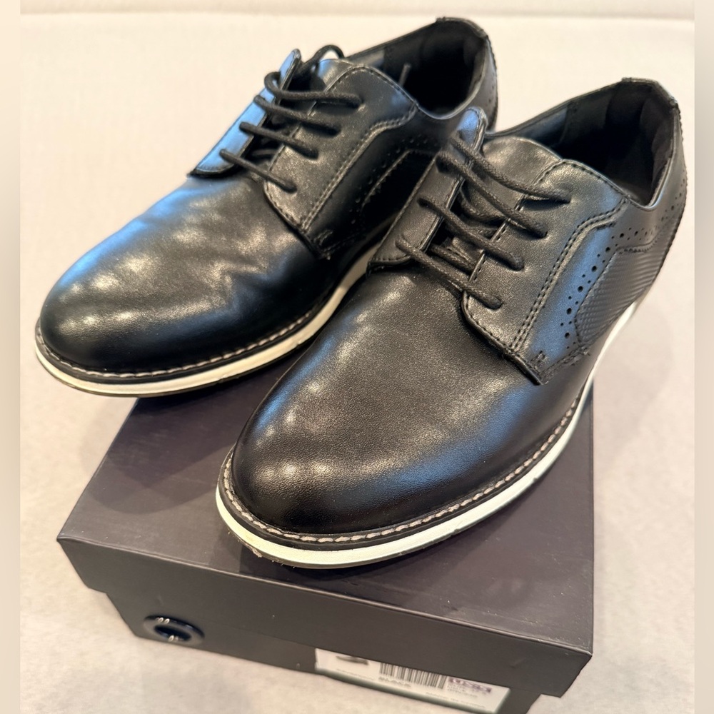 Kids’ Black Lace-Up Dress Shoes